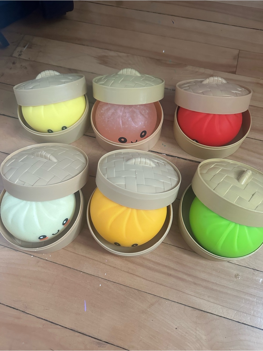 squishy toy dumpling set with rare glitter